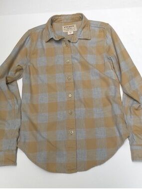 C.C. Filson women's XS mustard check flannel shirt